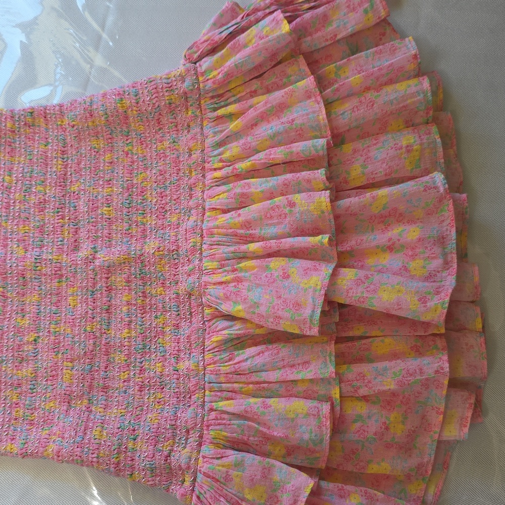 LoveShackFancy Pink Floral Smocked Mini Dress - Picture 8 of 13